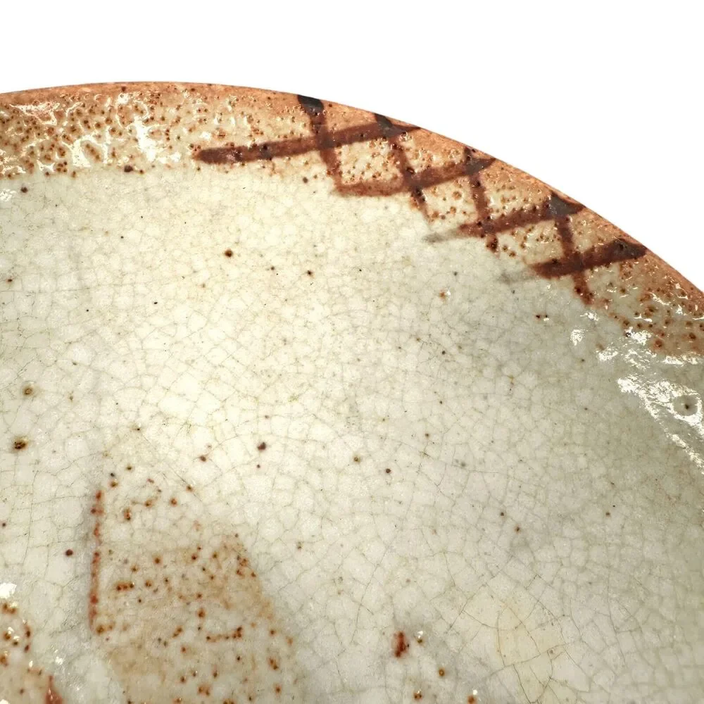 Vintage Japanese Shino Pottery Plates 8.5